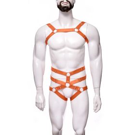 Hollow Out Harness Underwear Suit (Option: Orange-Free Size Adjustable)