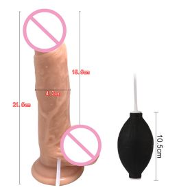 Ejaculating Realistic Spray Water Penis with Suction Cup for Women Big Dick Dildo Vagina Massager Masturbation Lesbain Sex Toy (Color: L - Beige)